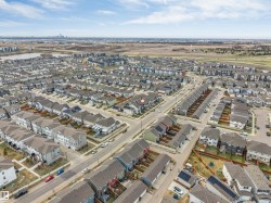 Aerial perspective showcasing a residential community with diverse housing styles - 