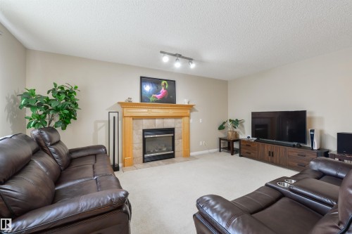 1215 Ormsby Lane, Edmonton, AB - Indoor Photo Showing Living Room With Fireplace