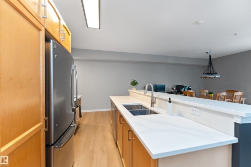 303 9828 112 Street, Edmonton, AB - Indoor Photo Showing Kitchen With Double Sink