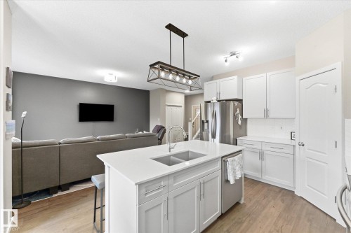 8 Treble Landing, Spruce Grove, AB - Indoor Photo Showing Kitchen With Double Sink