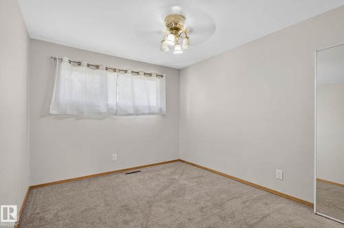 Neutral-toned room with plush carpeting, a multi-pane window, and a ceiling-mounted light fixture - 13412 108 Street, Edmonton, AB - Indoor Photo Showing Other Room