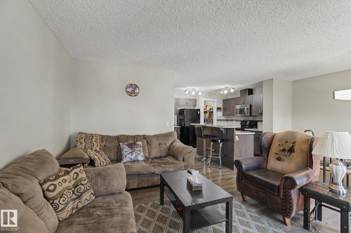 Open concept living area featuring wood-finish flooring - 1211 29 Street, Edmonton, AB - Indoor Photo Showing Living Room
