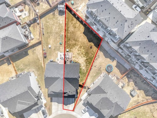 Property Survey. Outlining the boundary of the property with a red line - 3817 Robins Crescent, Edmonton, AB - Other