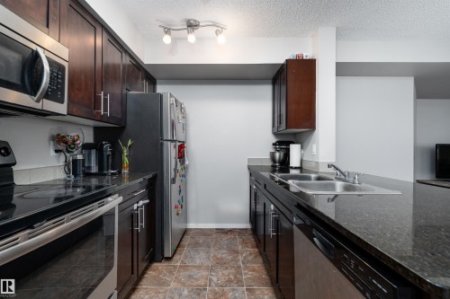 117 3207 James Mowatt Trail, Edmonton, AB - Indoor Photo Showing Kitchen With Stainless Steel Kitchen With Double Sink