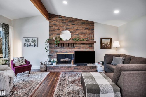 37 Glenmore Crescent, St. Albert, AB - Indoor Photo Showing Living Room With Fireplace