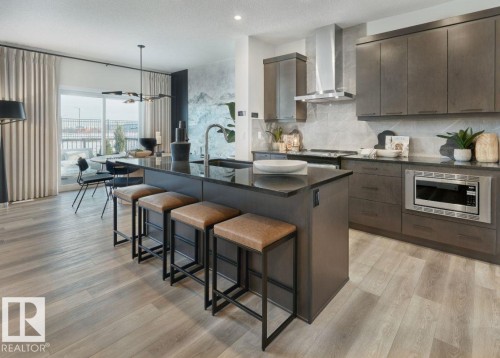 8739 224 Street, Edmonton, AB - Indoor Photo Showing Kitchen With Stainless Steel Kitchen With Upgraded Kitchen