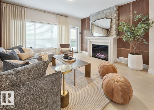12838 213A Street Nw, Edmonton, AB - Indoor Photo Showing Living Room With Fireplace
