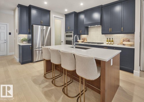 12838 213A Street Nw, Edmonton, AB - Indoor Photo Showing Kitchen With Stainless Steel Kitchen With Upgraded Kitchen