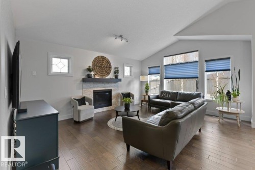 2107 Redtail Common, Edmonton, AB - Indoor Photo Showing Living Room With Fireplace