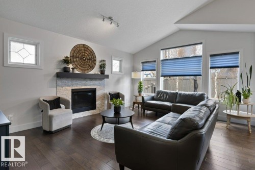 2107 Redtail Common, Edmonton, AB - Indoor Photo Showing Living Room With Fireplace