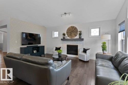 2107 Redtail Common, Edmonton, AB - Indoor Photo Showing Living Room With Fireplace