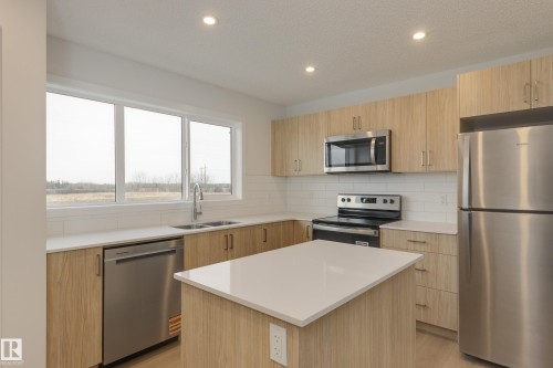 17237 4 Street, Edmonton, AB - Indoor Photo Showing Kitchen With Stainless Steel Kitchen With Double Sink