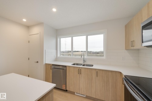 17238 4 Street, Edmonton, AB - Indoor Photo Showing Kitchen With Double Sink