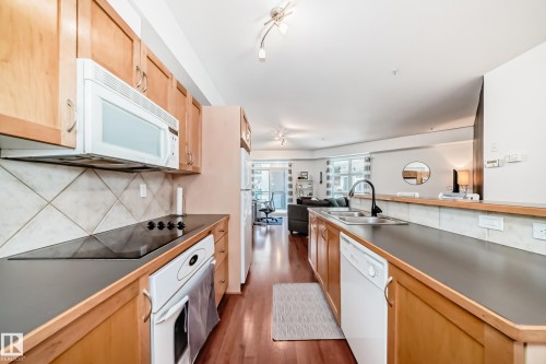223 10407 122 Street, Edmonton, AB - Indoor Photo Showing Kitchen With Double Sink