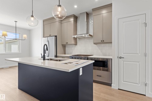 1217 Cristall Way, Edmonton, AB - Indoor Photo Showing Kitchen With Double Sink With Upgraded Kitchen