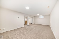 Spacious room featuring neutral carpeting and light-colored walls - 