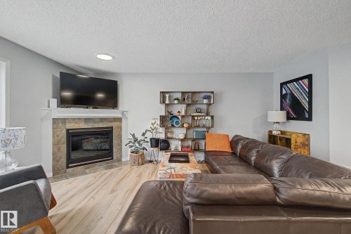 13536 149A Avenue, Edmonton, AB - Indoor Photo Showing Living Room With Fireplace