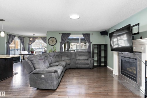 1332 72 Street, Edmonton, AB - Indoor Photo Showing Living Room With Fireplace