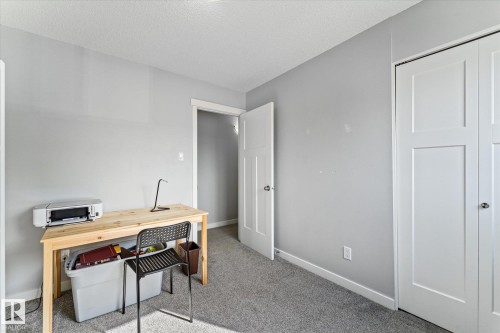 Neutral gray walls complement the textured gray carpeting - 35 Mcleod Place, Edmonton, AB - Indoor