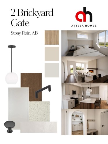 Marketing Brochure, Design Selections. Illustrating material choices and interior renderings for the property - 2 Brickyard Gate, Stony Plain, AB - Other