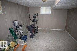 Room featuring paneled walls, a carpeted floor, and a window with blinds - 