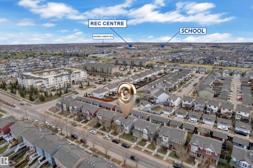 Aerial view showcasing a residential area with varied housing styles - 2143 32 Street, Edmonton, AB - Outdoor With View