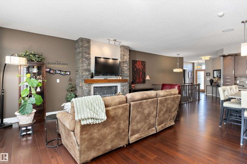 4628 Mead Place, Edmonton, AB - Indoor Photo Showing Living Room With Fireplace