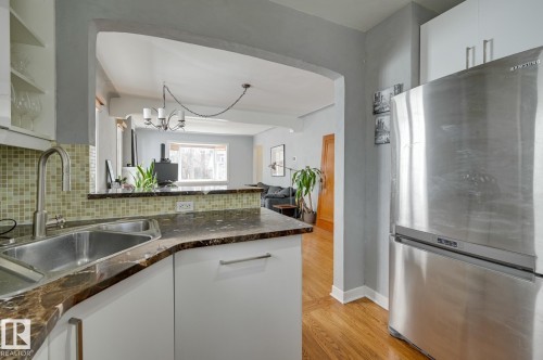 10038 88 Avenue, Edmonton, AB - Indoor Photo Showing Kitchen With Double Sink