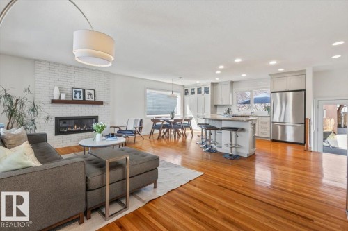 8944 146A Street, Edmonton, AB - Indoor Photo Showing Living Room With Fireplace