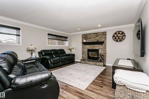 1044 106 Street, Edmonton, AB - Indoor Photo Showing Living Room With Fireplace