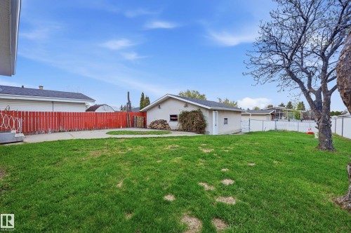 Expansive green lawn with a detached auxiliary building - 13903 87 Street, Edmonton, AB - Outdoor