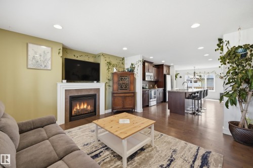 140 Allard Way, Fort Saskatchewan, AB - Indoor Photo Showing Living Room With Fireplace