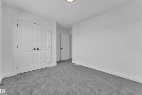 Spacious room with plush gray carpeting, crisp white walls, white trim, and a contemporary ceiling light fixture - 259 Linden Loop, Leduc, AB - Indoor Photo Showing Other Room