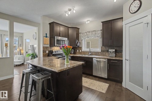 7363 179 Avenue, Edmonton, AB - Indoor Photo Showing Kitchen With Stainless Steel Kitchen With Double Sink