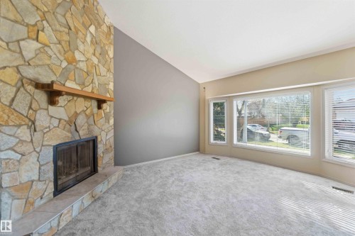 42 Patterson Cr, St. Albert, AB - Indoor Photo Showing Living Room With Fireplace