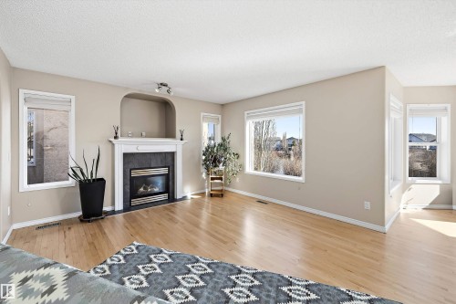 130 Foxhaven Way, Sherwood Park, AB - Indoor Photo Showing Living Room With Fireplace