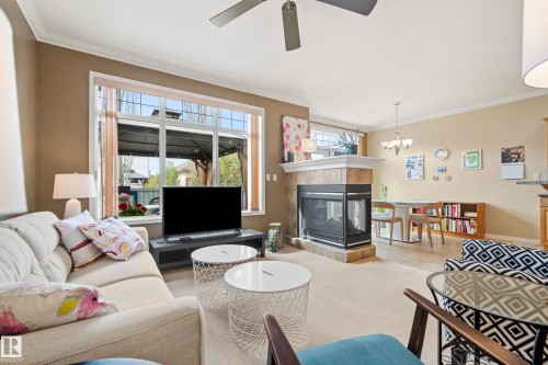 2332 Rutherford Way, Edmonton, AB - Indoor Photo Showing Living Room With Fireplace