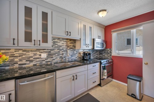 14261 30 Street, Edmonton, AB - Indoor Photo Showing Kitchen With Double Sink With Upgraded Kitchen
