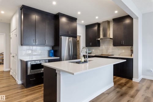4853 Kinney Road, Edmonton, AB - Indoor Photo Showing Kitchen With Stainless Steel Kitchen With Upgraded Kitchen