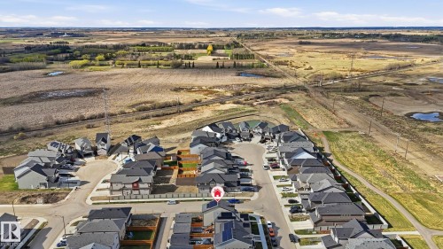 Aerial perspective showcasing a residential development with varied architectural styles - 17364 2 Street, Edmonton, AB - Outdoor With View