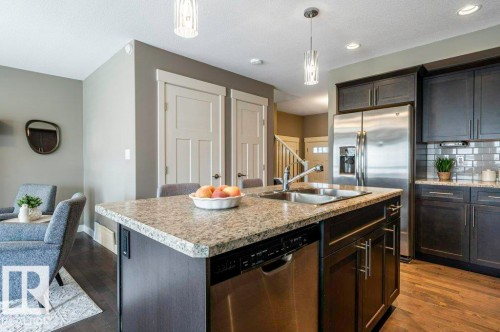 471 Reed Crescent, Leduc, AB - Indoor Photo Showing Kitchen With Double Sink With Upgraded Kitchen