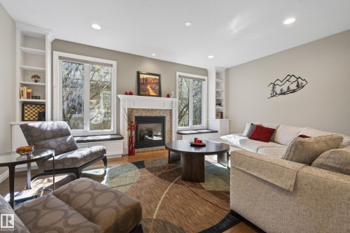 11523 80 Avenue, Edmonton, AB - Indoor Photo Showing Living Room With Fireplace