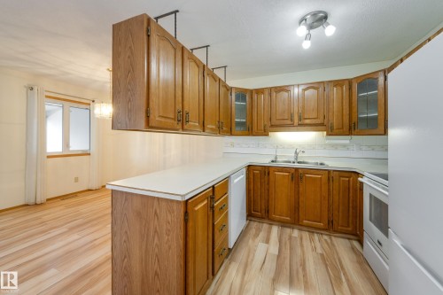 17310 Callingwood Road, Edmonton, AB - Indoor Photo Showing Kitchen With Double Sink