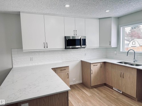 4843 115 Avenue, Edmonton, AB - Indoor Photo Showing Kitchen With Double Sink