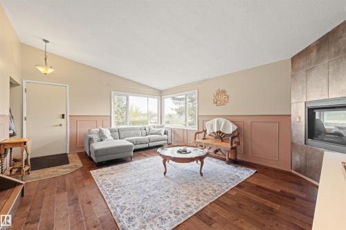 5101 45 Avenue, Leduc, AB - Indoor Photo Showing Living Room With Fireplace