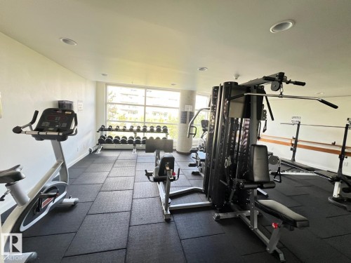 Dedicated fitness center featuring exercise bikes and weight training equipment - 710 2504 109 Street Nw, Edmonton, AB 