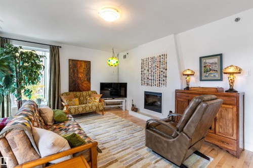 205 9131 99 Street, Edmonton, AB - Indoor Photo Showing Living Room With Fireplace