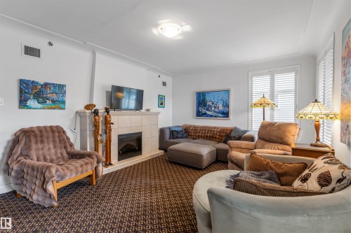 205 9131 99 Street, Edmonton, AB - Indoor Photo Showing Living Room With Fireplace
