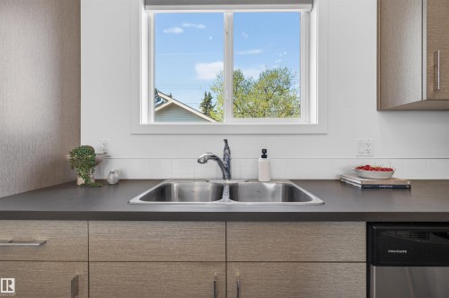11904 45 Street, Edmonton, AB - Indoor Photo Showing Kitchen With Double Sink