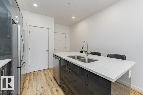 214 11503 76 Avenue, Edmonton, AB - Indoor Photo Showing Kitchen With Double Sink